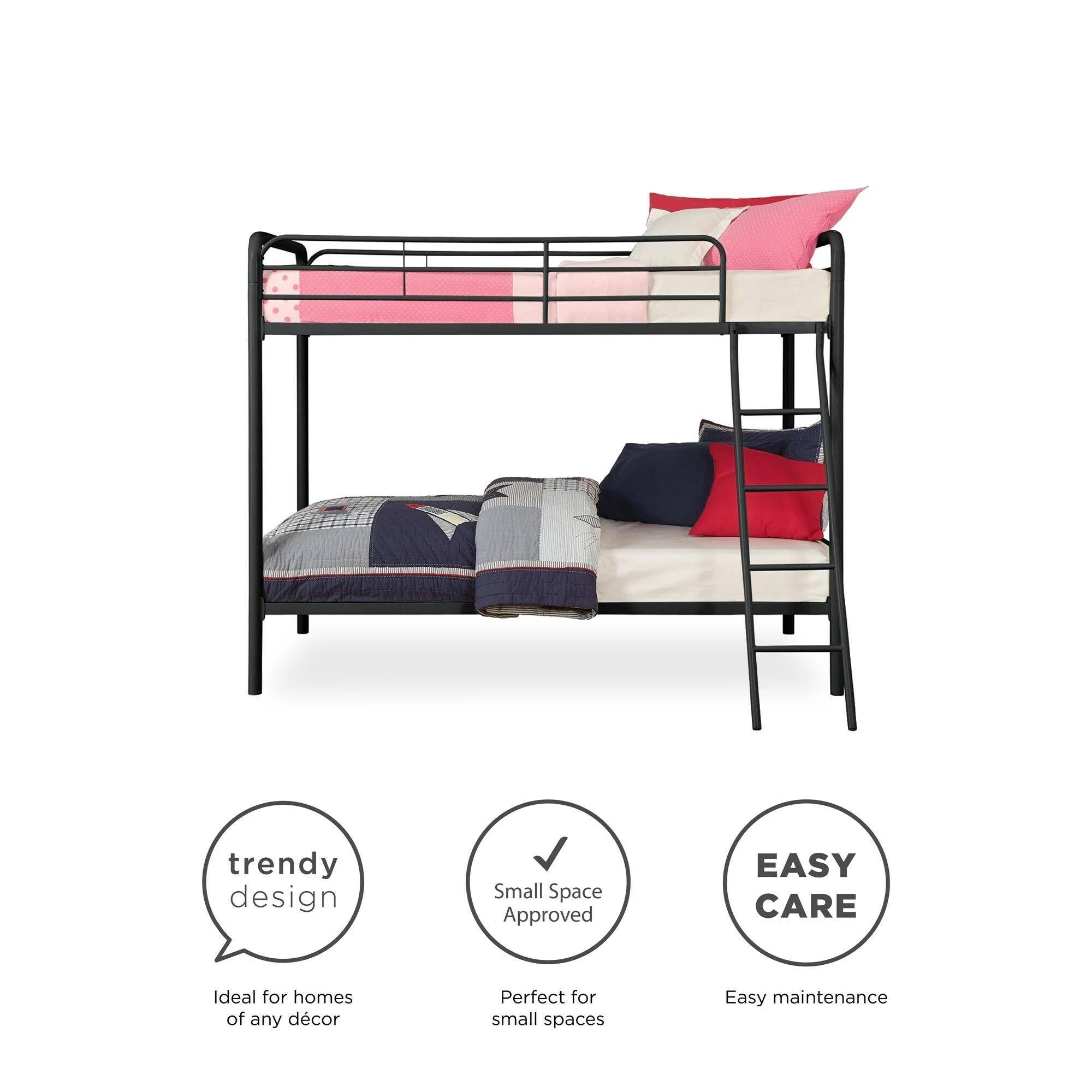 Best Pirce ๐ Avenue Greene Avenue Green Edison Twin Over Twin Metal Bunk Bed Black ๐ - Image 14