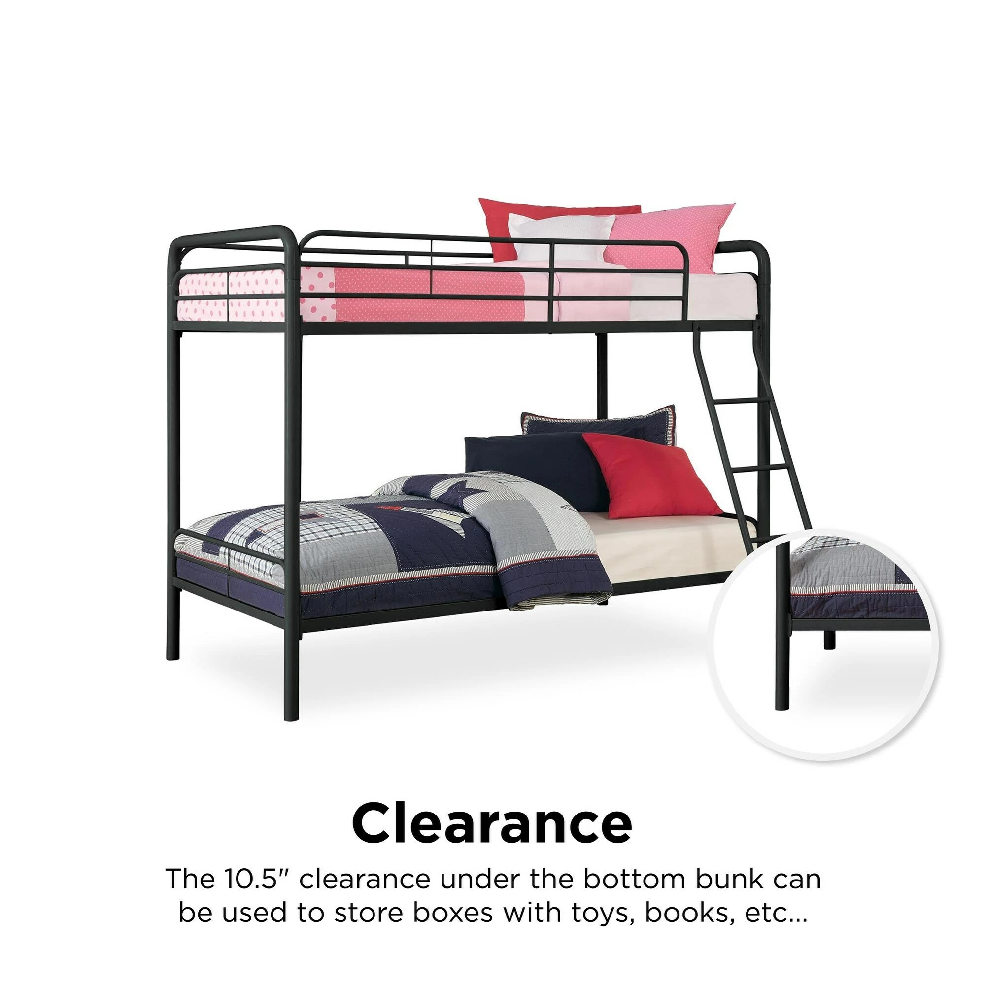 Best Pirce ๐ Avenue Greene Avenue Green Edison Twin Over Twin Metal Bunk Bed Black ๐ - Image 15
