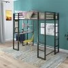 Budget 🤩 Avenue Greene Ally Twin Metal Loft Bed With Desk Off White 🔥