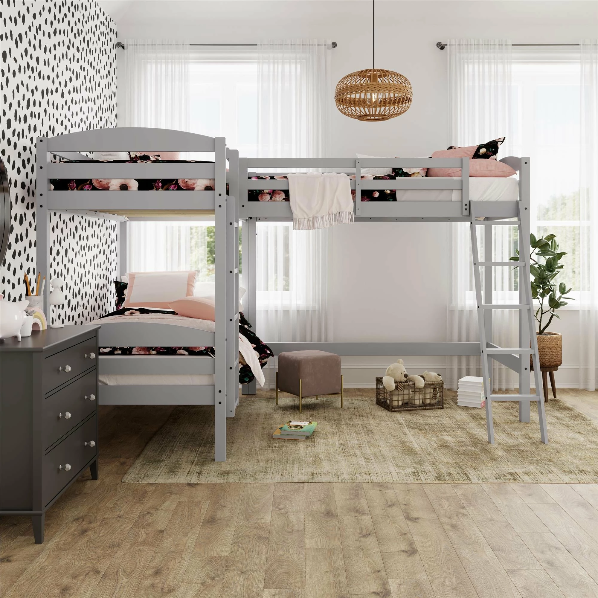 Cheapest 🤩 Avenue Greene Annie Triple Wood Bunk Bed Grey 🥰 - Image 3