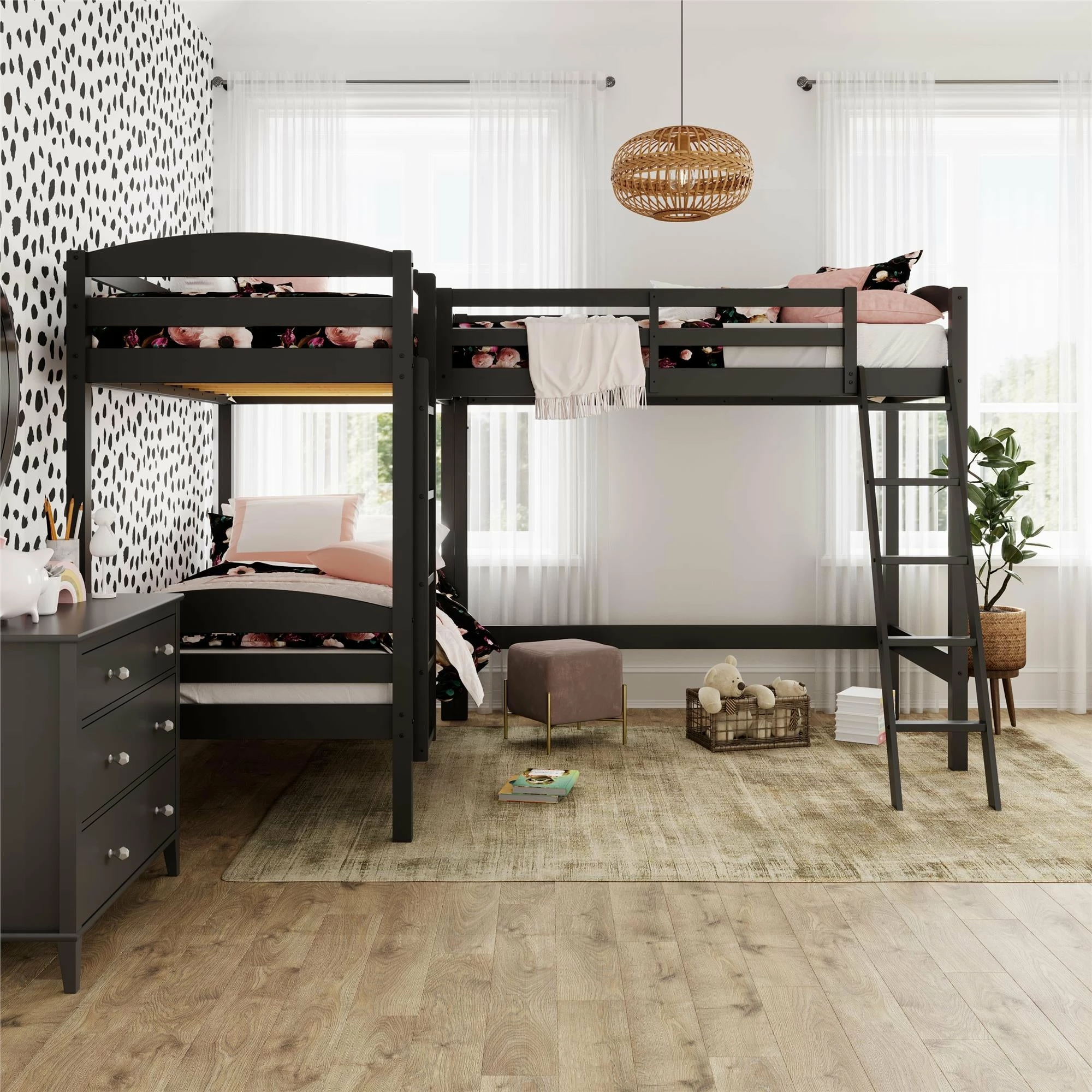 Cheapest 🤩 Avenue Greene Annie Triple Wood Bunk Bed Grey 🥰 - Image 4