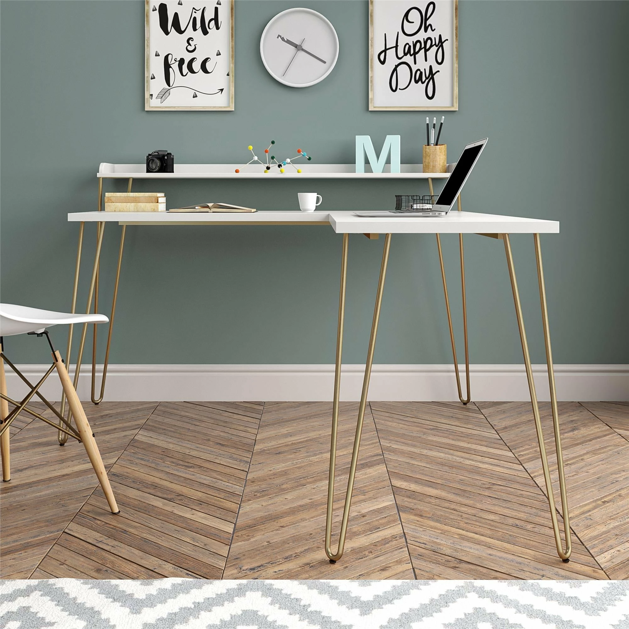 Buy π Avenue Greene Archwood L Desk With Riser Natural/white π― 4 Buy π Avenue Greene Archwood L Desk With Riser Natural/white π― - Image 2