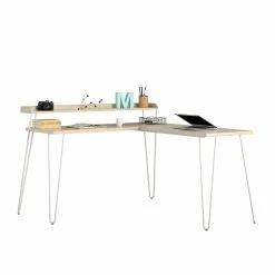 Buy π Avenue Greene Archwood L Desk With Riser Natural/white π― 27 Buy π Avenue Greene Archwood L Desk With Riser Natural/white π― -Avenue Greene Shop Avenue Greene Archwood L Desk with Riser 10