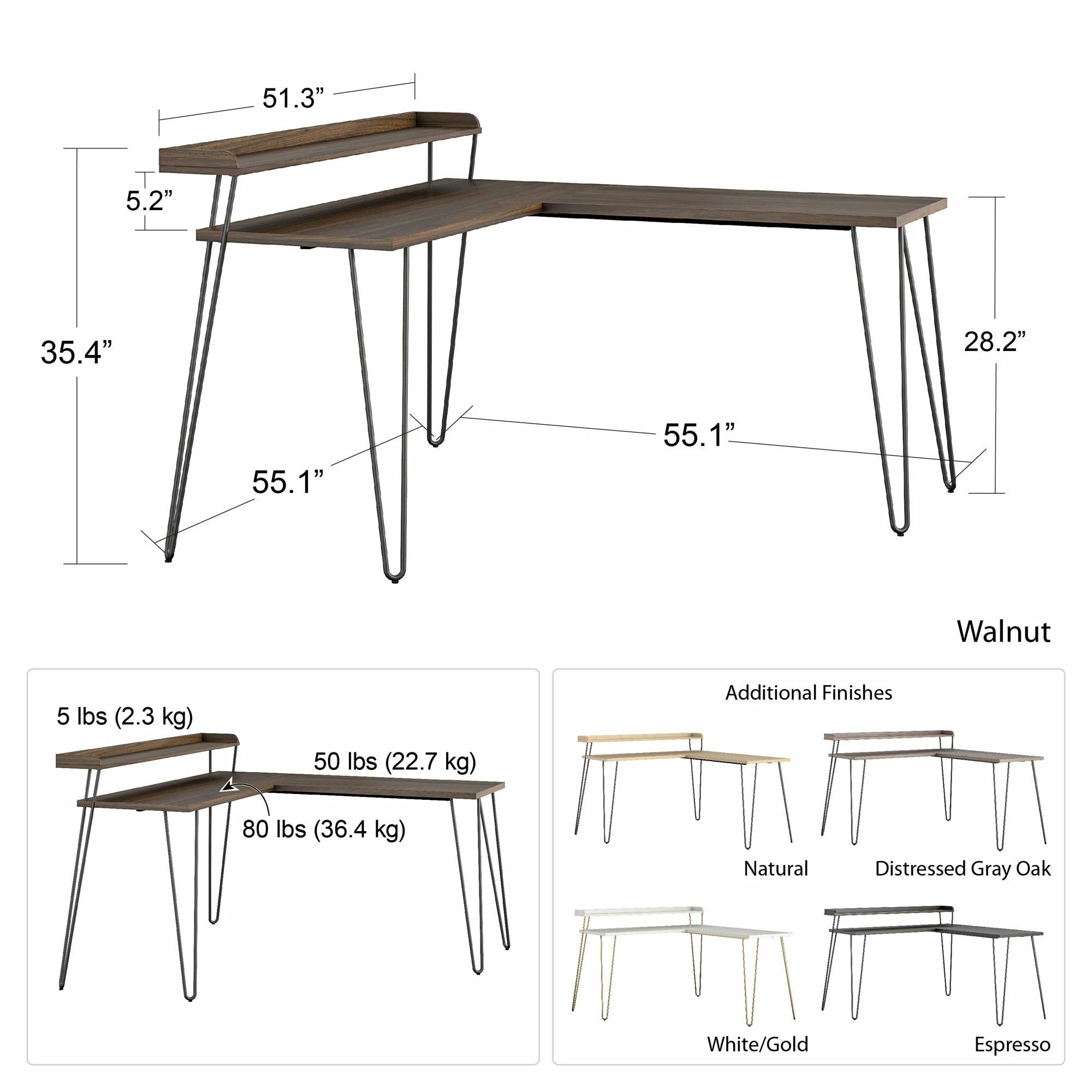 Buy π Avenue Greene Archwood L Desk With Riser Natural/white π― 16 Buy π Avenue Greene Archwood L Desk With Riser Natural/white π― - Image 14