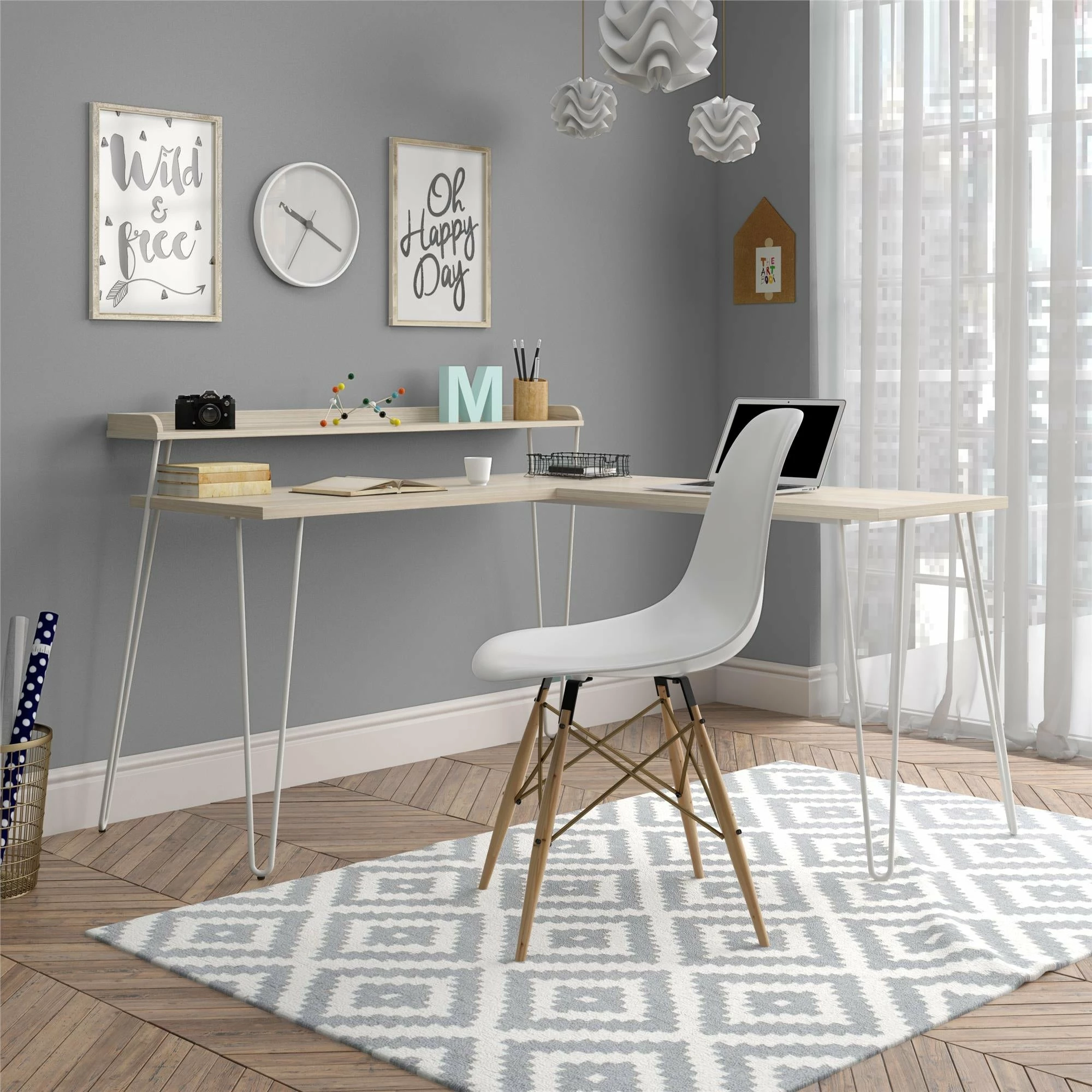 Buy π Avenue Greene Archwood L Desk With Riser Natural/white π― 10 Buy π Avenue Greene Archwood L Desk With Riser Natural/white π― - Image 8