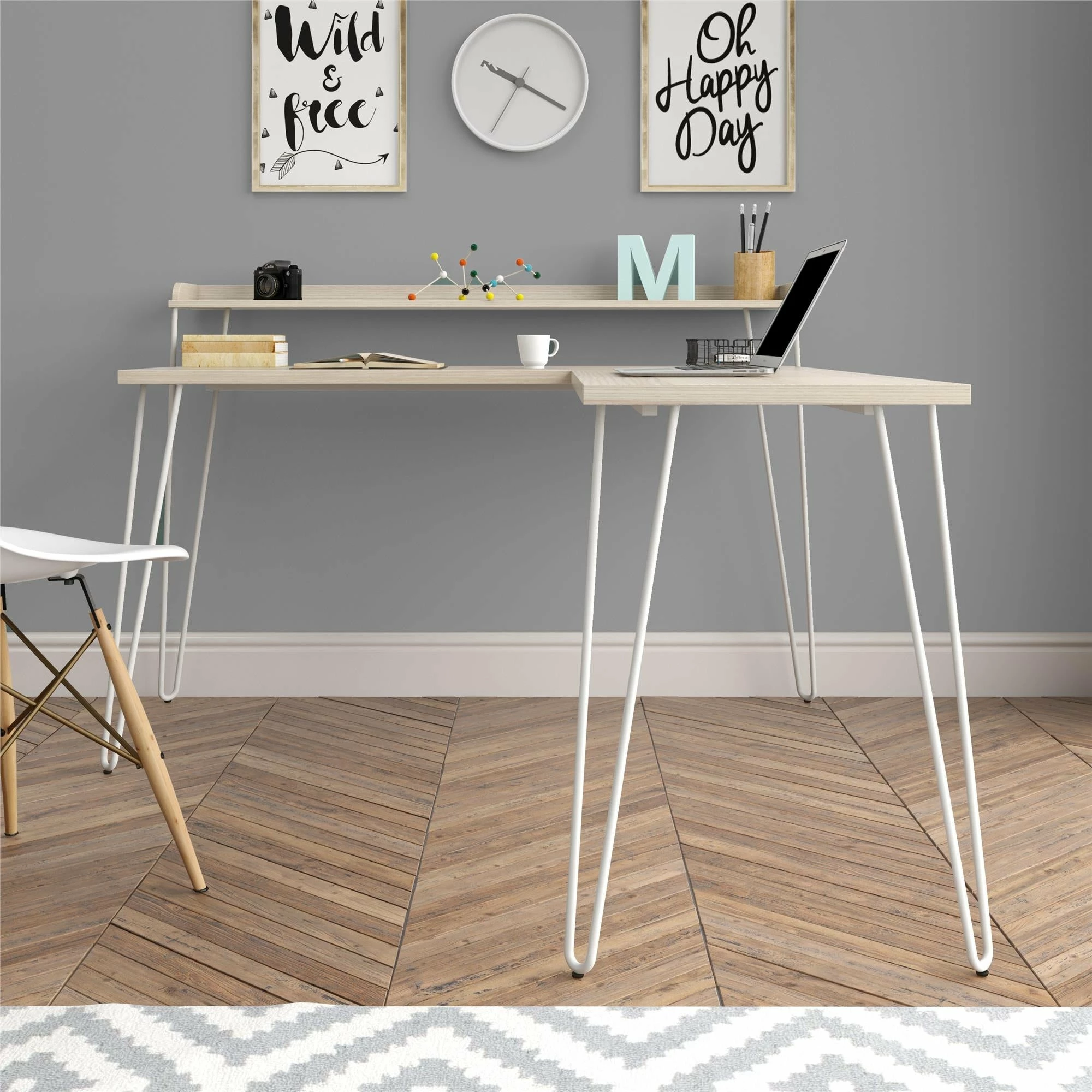 Buy π Avenue Greene Archwood L Desk With Riser Natural/white π― 11 Buy π Avenue Greene Archwood L Desk With Riser Natural/white π― - Image 9