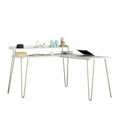 Buy π Avenue Greene Archwood L Desk With Riser Natural/white π― 26 Buy π Avenue Greene Archwood L Desk With Riser Natural/white π― -Avenue Greene Shop Avenue Greene Archwood L Desk with Riser 9
