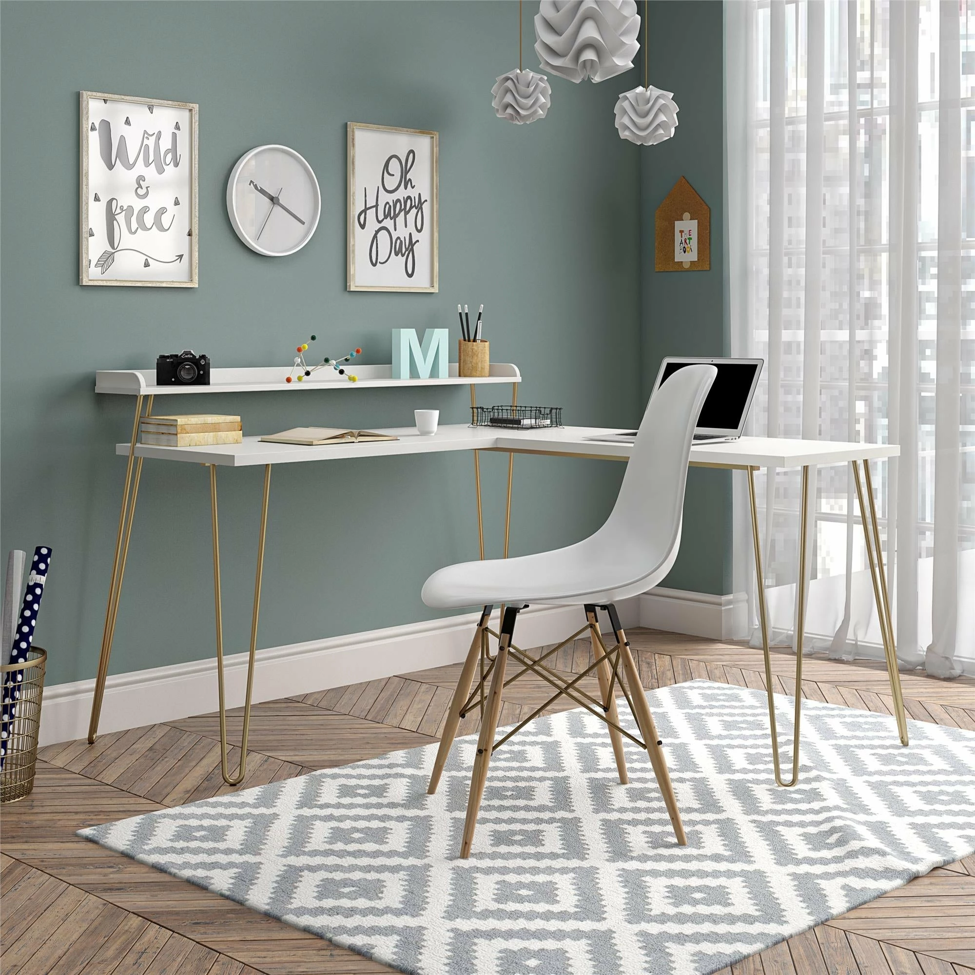 Buy π Avenue Greene Archwood L Desk With Riser Natural/white π― 3 Buy π Avenue Greene Archwood L Desk With Riser Natural/white π―