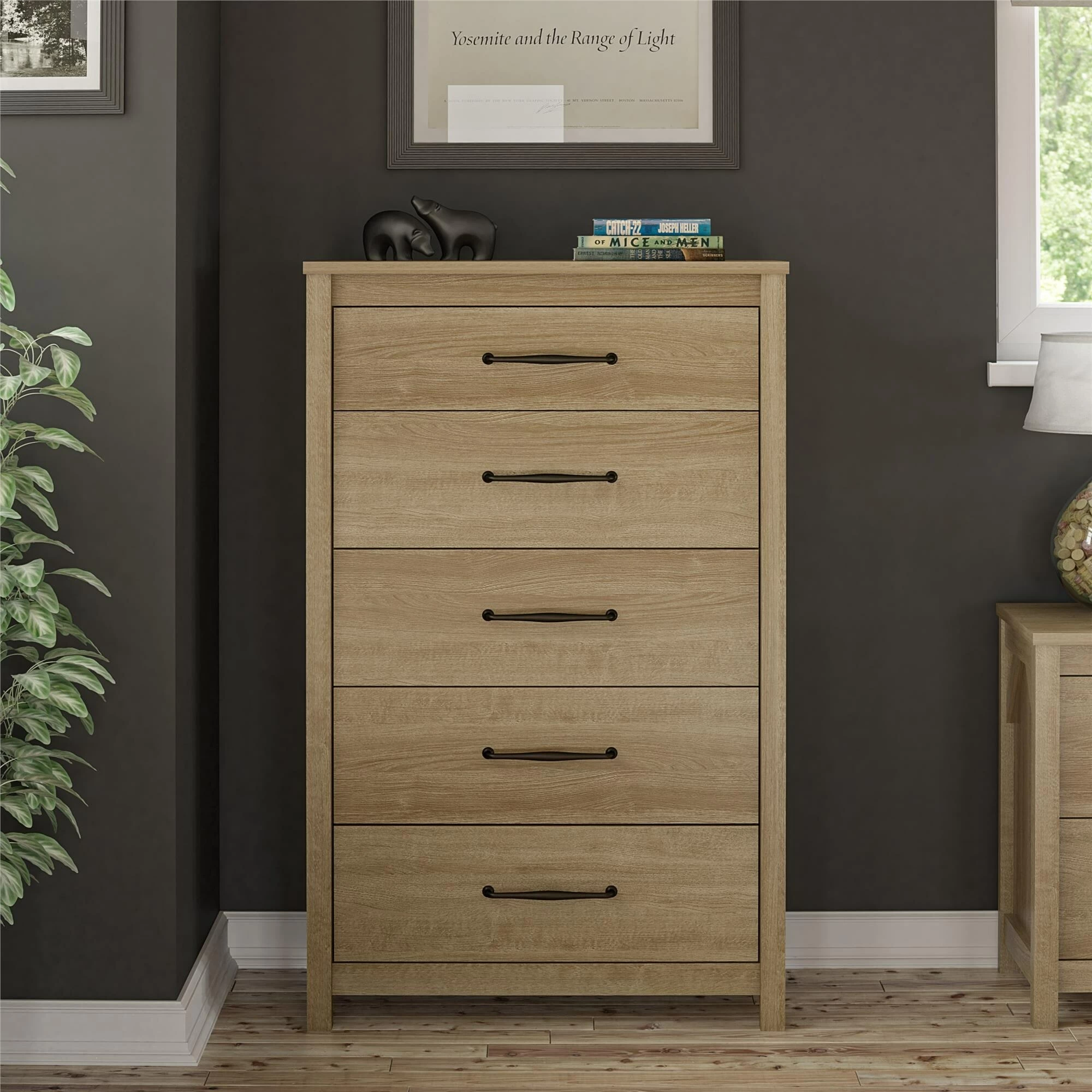 Flash Sale โค๏ธ Avenue Greene Augusta 5 Drawer Tall ๐ Dresser Natural ๐ - Image 2