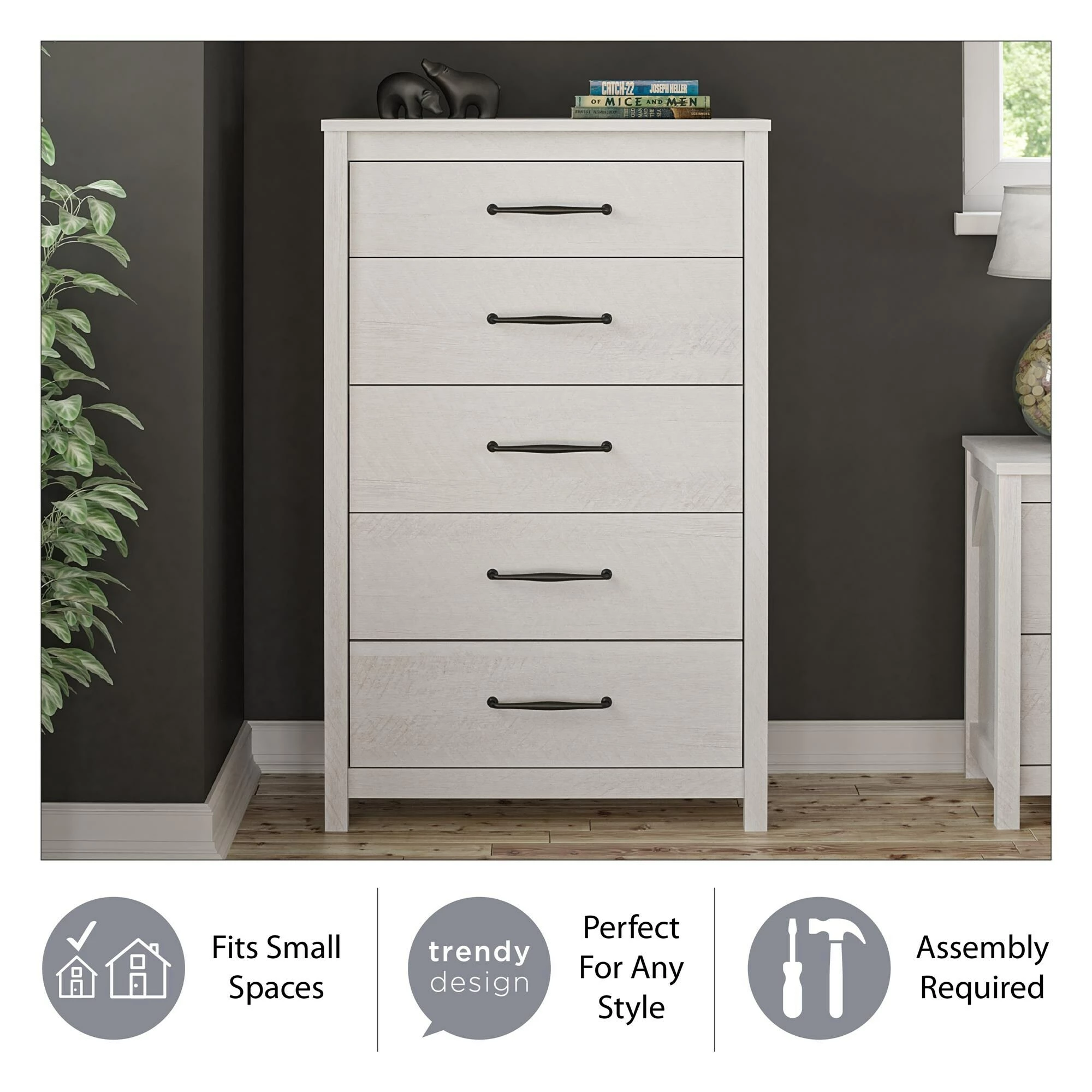 Flash Sale โค๏ธ Avenue Greene Augusta 5 Drawer Tall ๐ Dresser Natural ๐ - Image 11