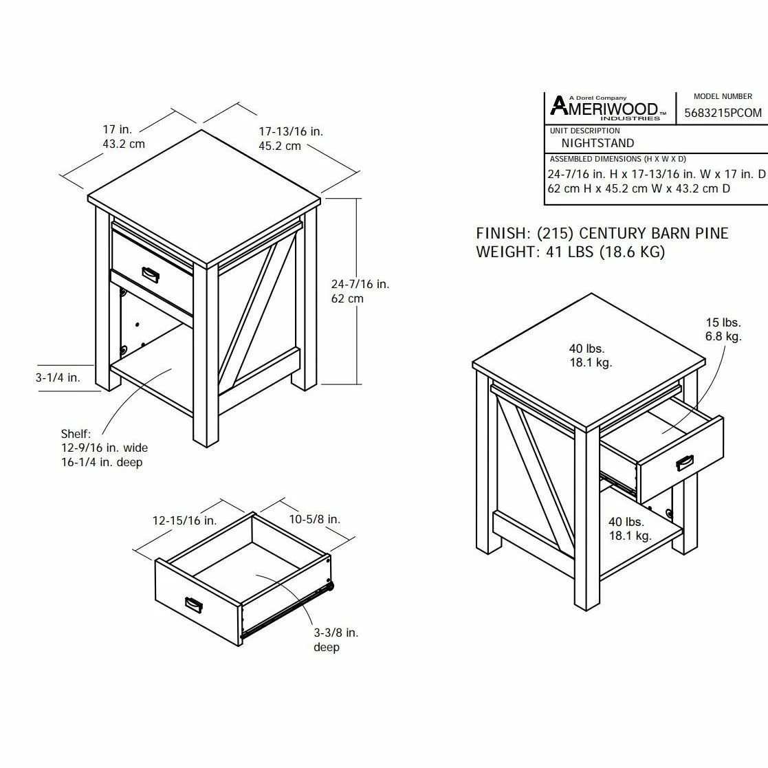 Flash Sale 🤩 Avenue Greene Becken Ridge Night Stand 🎁 - Image 8