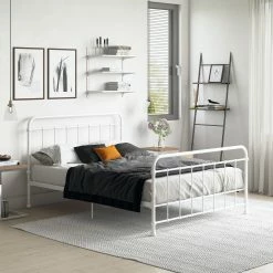 Best deal ❤️ Avenue Greene Bryn Metal Bed White ⌛