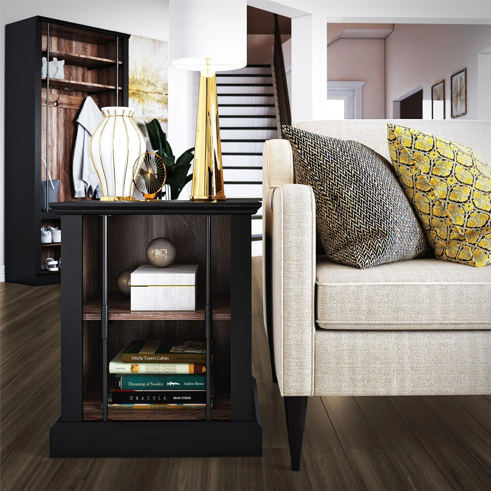 Budget ❤️ Avenue Greene Calavar Two-Toned Rustic End Table With 2 Open Shelves ⌛ - Image 3