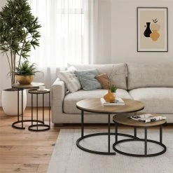 Brand new 🤩 Avenue Greene Camdale Nesting Coffee And End Table Bundle Natural/black 🥰