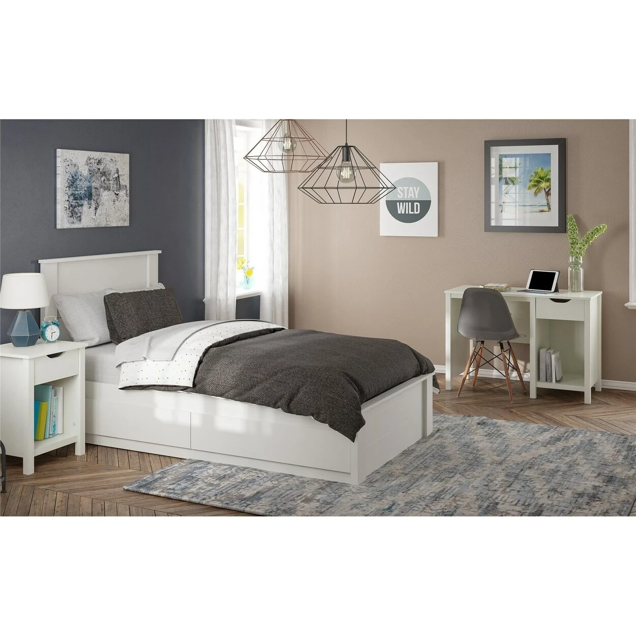 Best Pirce 😉 Avenue Greene Caroline Ivory Twin Headboard 🎉 - Image 11