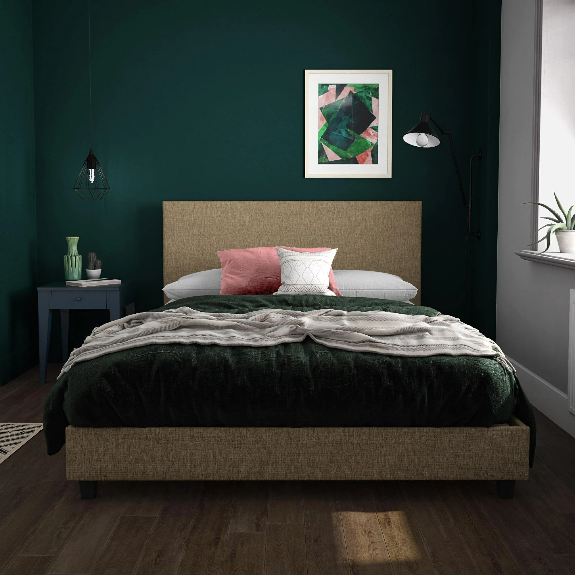 Coupon ๐ Avenue Greene Collen Upholstered Bed Black ๐ - Image 3