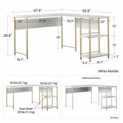 Best reviews of π Avenue Greene Cyrus L Desk Faux White Terrazzo/white π 22 Best reviews of π Avenue Greene Cyrus L Desk Faux White Terrazzo/white π -Avenue Greene Shop Avenue Greene Cyrus L Desk 5