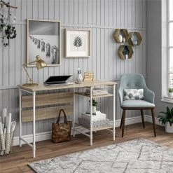 Brand new 🌟 Avenue Greene Dowin Single Pedestal Desk Weathered Medium Brown 🎁