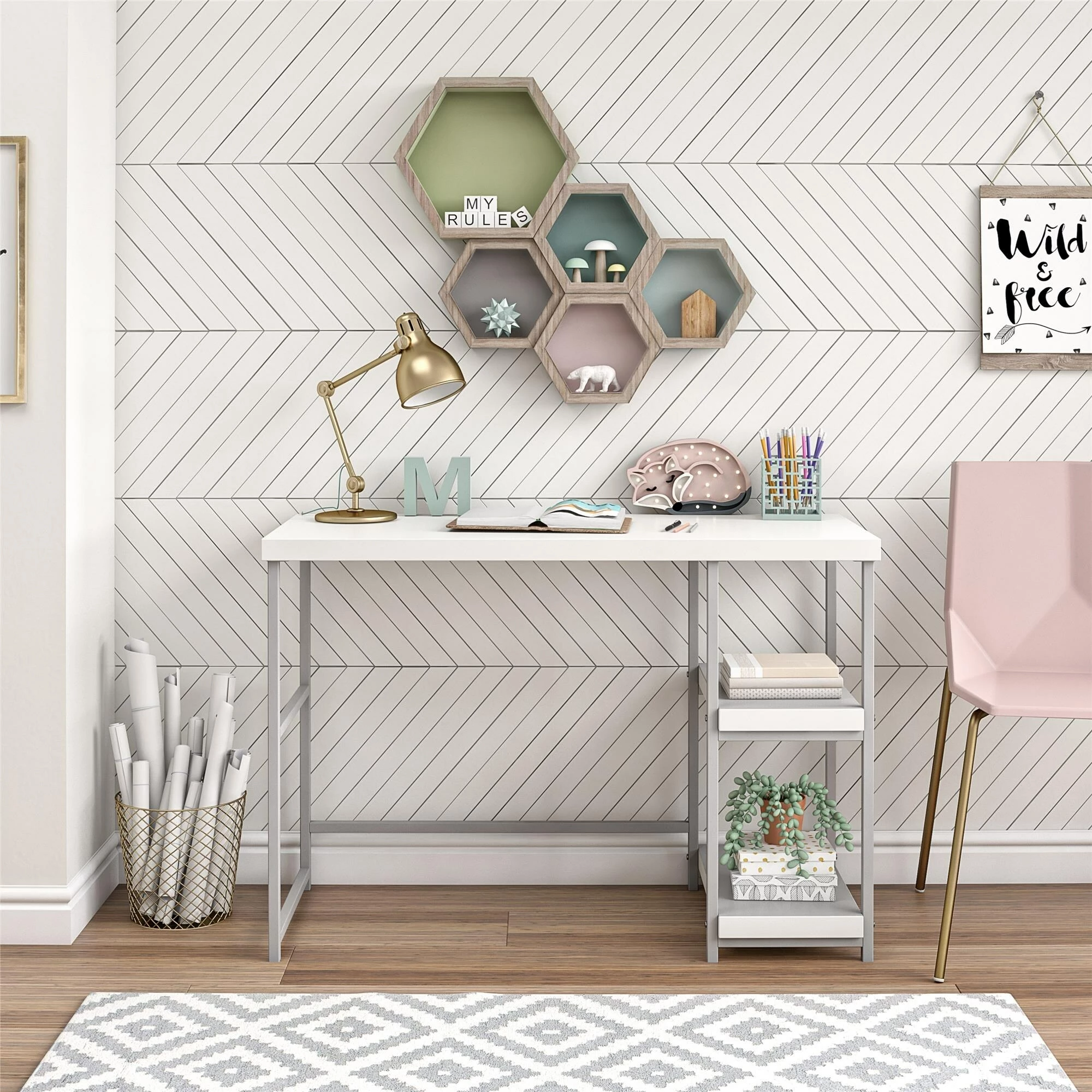 Top 10 ๐ Avenue Greene Faith Kids Desk With Reversible Shelves White/ Grey ๐ - Image 2