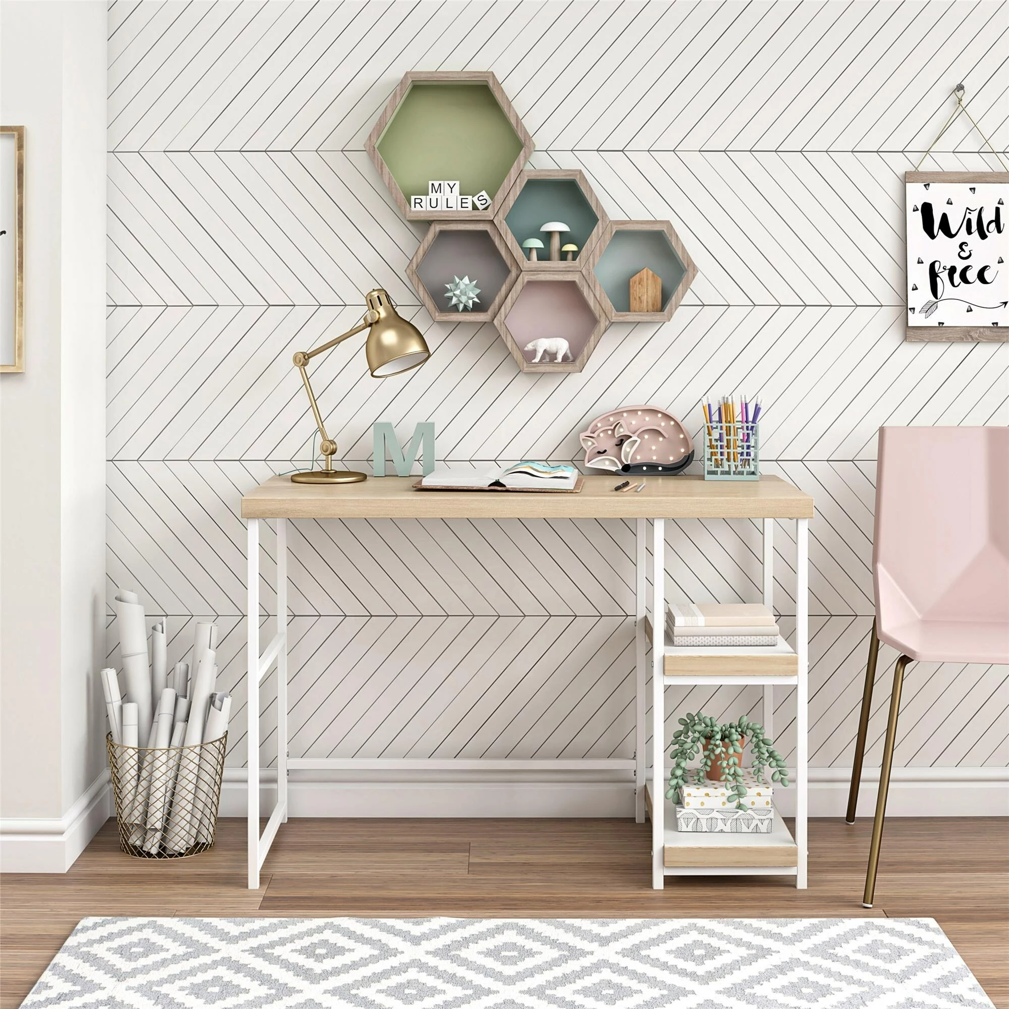 Top 10 ๐ Avenue Greene Faith Kids Desk With Reversible Shelves White/ Grey ๐ - Image 4