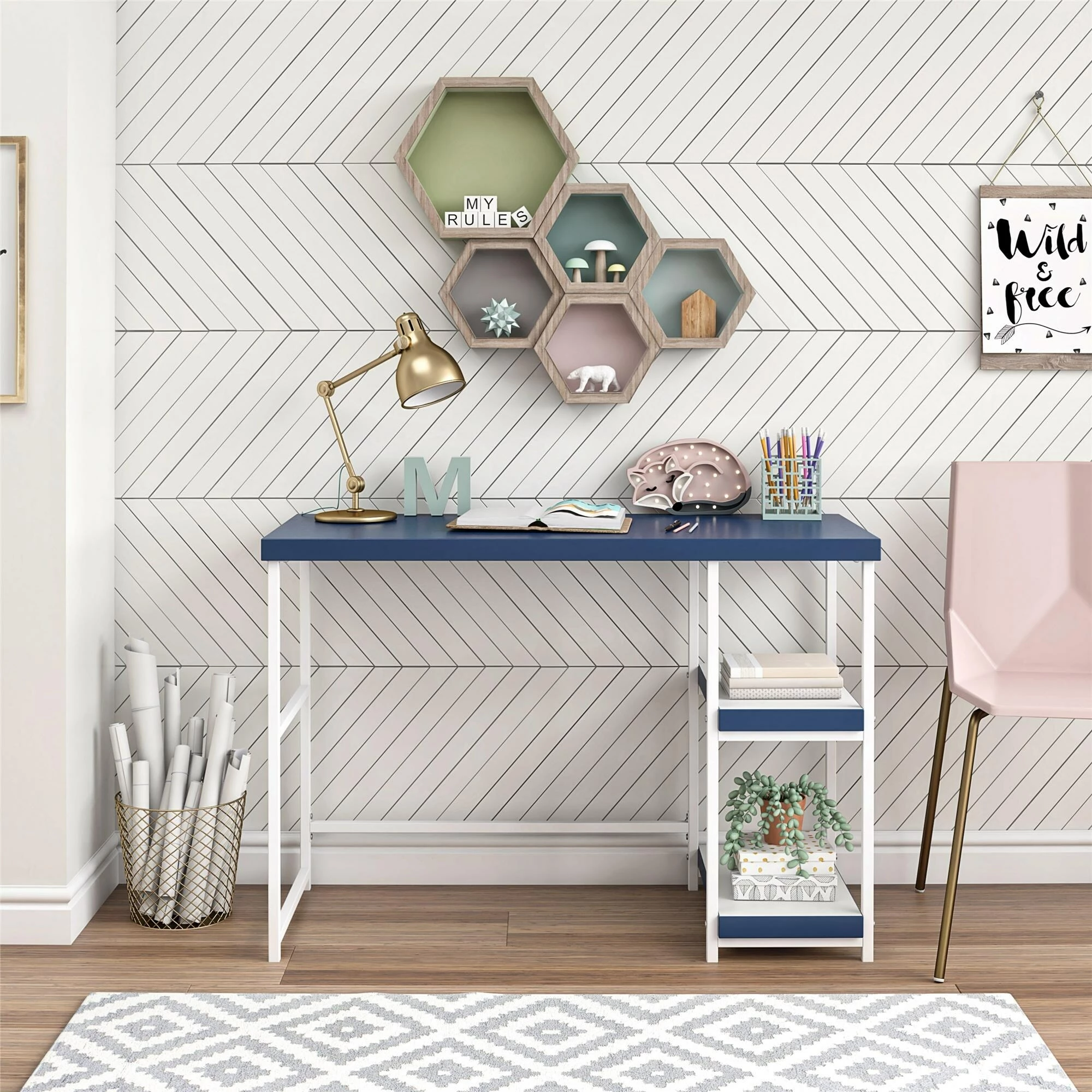 Top 10 ๐ Avenue Greene Faith Kids Desk With Reversible Shelves White/ Grey ๐ - Image 6