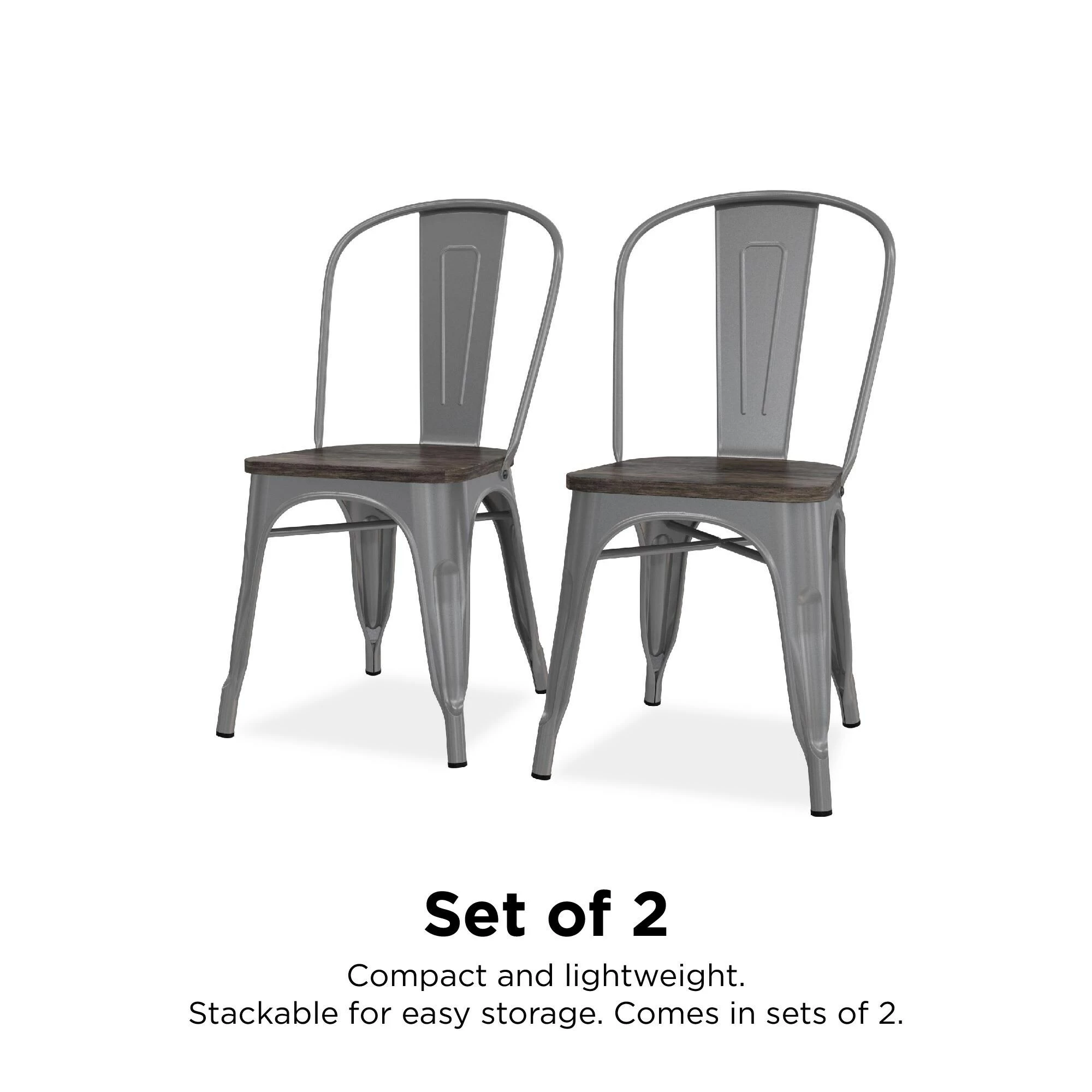 Deals π Avenue Greene Filipa Metal Dining Chair With Wood Seat (Set Of 2) π - Image 5