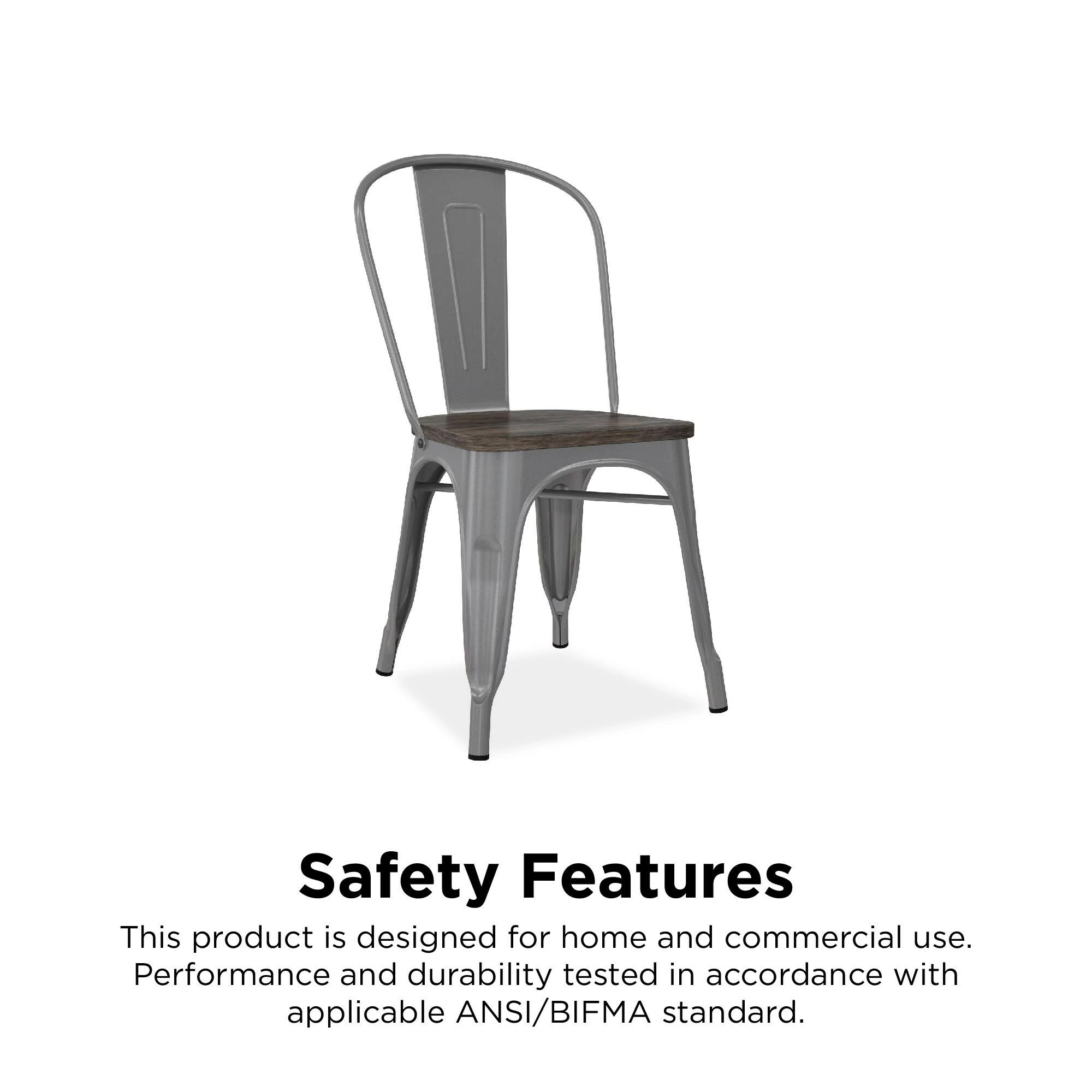 Deals π Avenue Greene Filipa Metal Dining Chair With Wood Seat (Set Of 2) π - Image 6