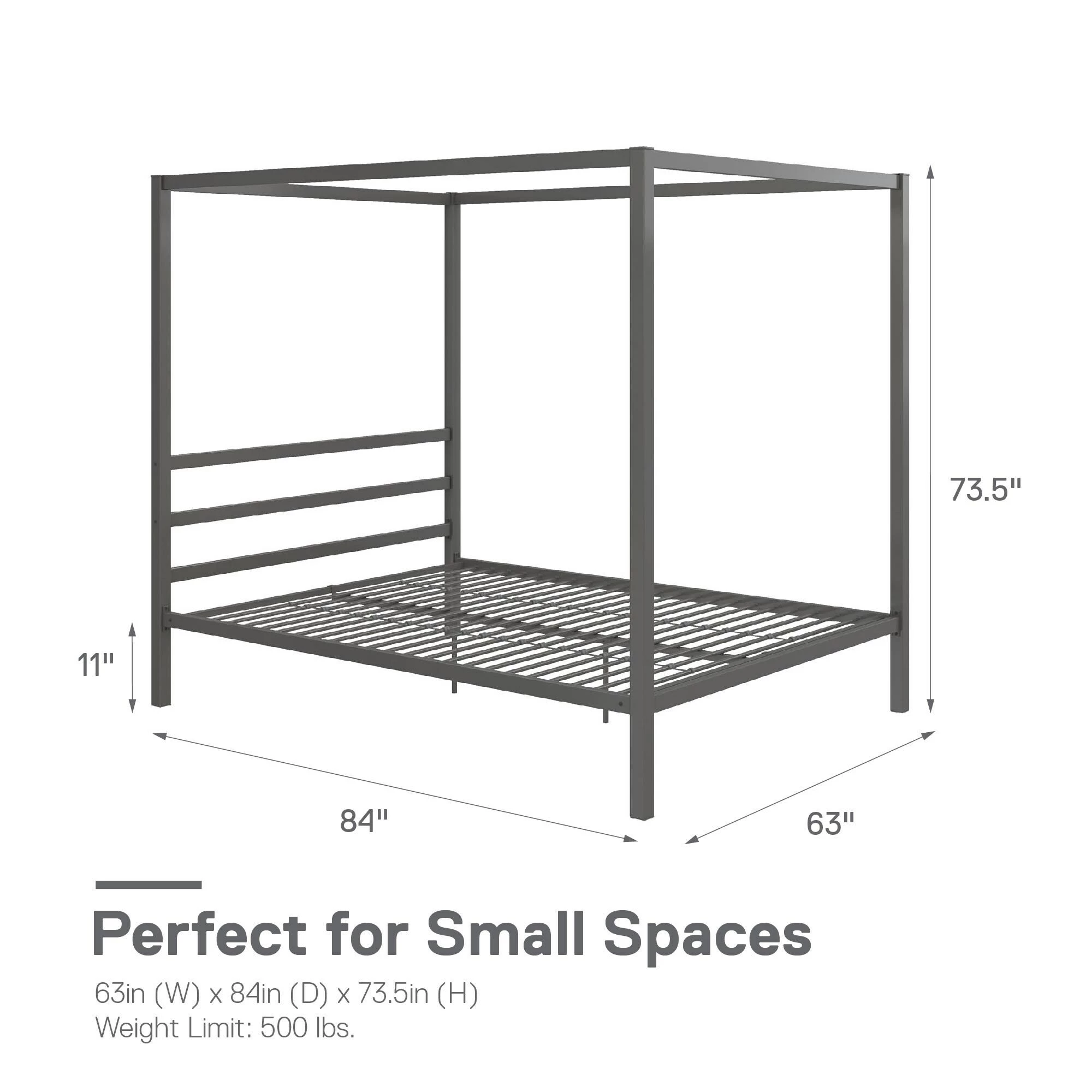 Flash Sale π€© Avenue Greene Gia Grey Metal Canopy Bed π - Image 5