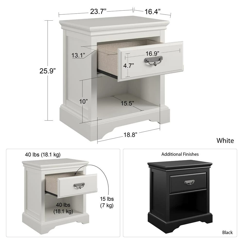 Discount π Avenue Greene Heckler Nightstand Black π - Image 9