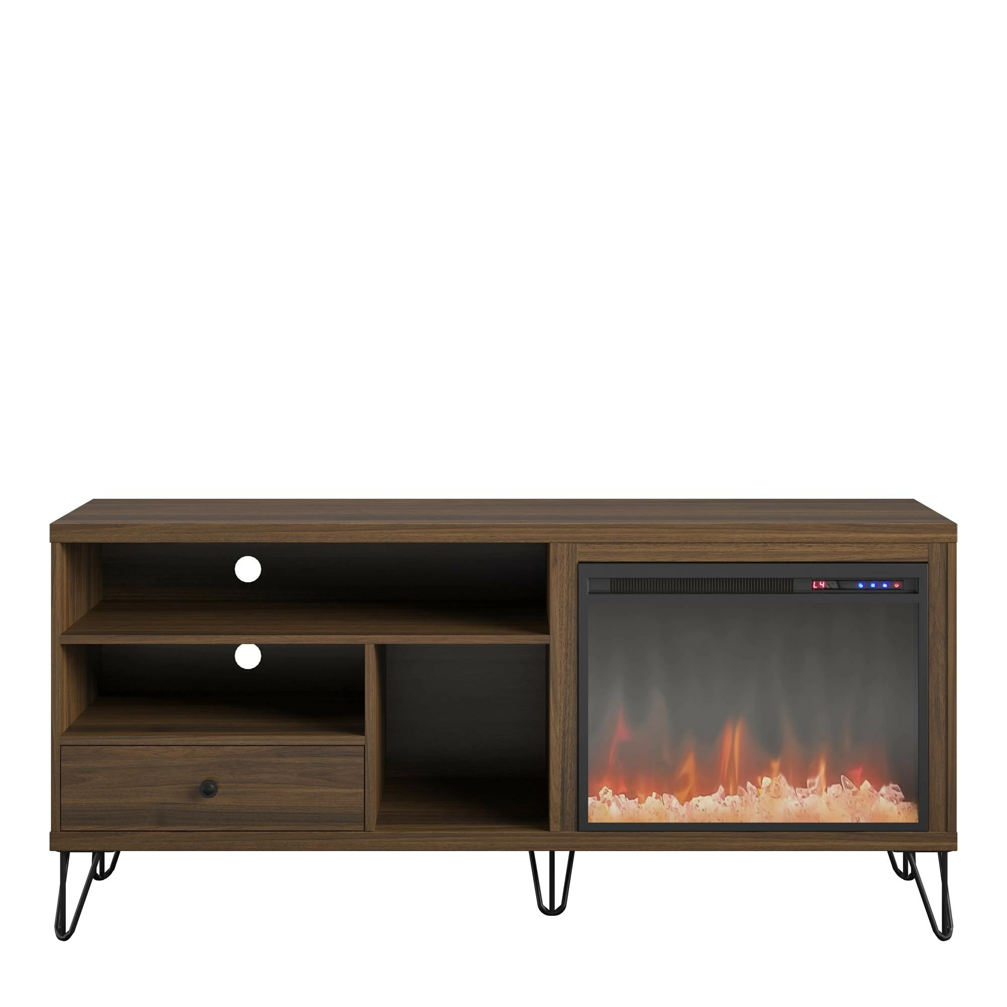Coupon π Avenue Greene Isaac Mid-century Fireplace TV Stand - N/A Black π₯° - Image 11