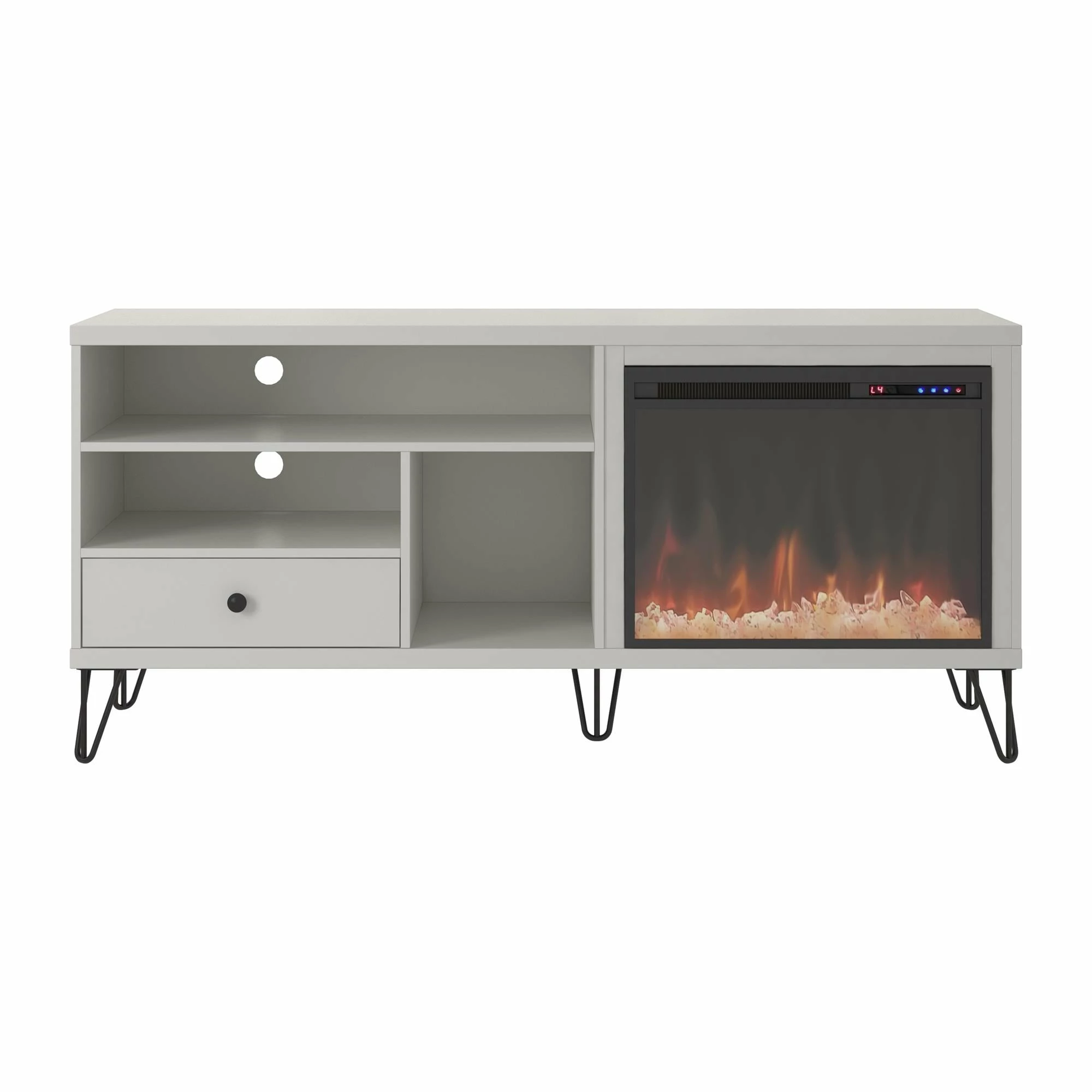Coupon π Avenue Greene Isaac Mid-century Fireplace TV Stand - N/A Black π₯° - Image 3