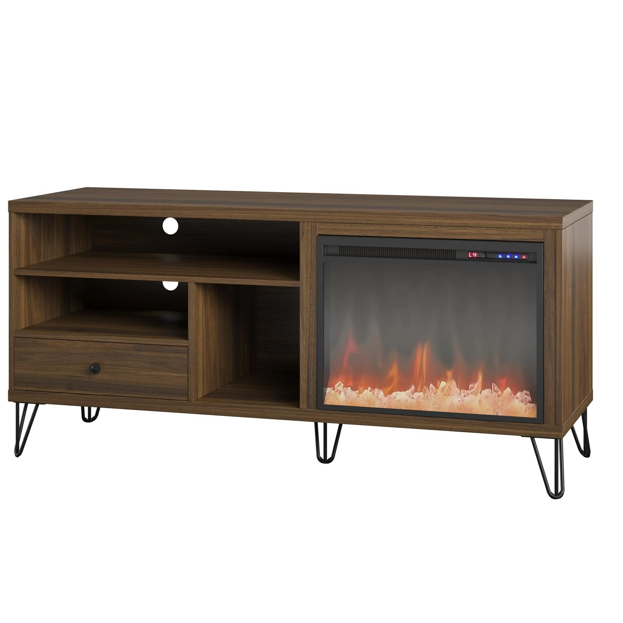 Coupon π Avenue Greene Isaac Mid-century Fireplace TV Stand - N/A Black π₯° - Image 10