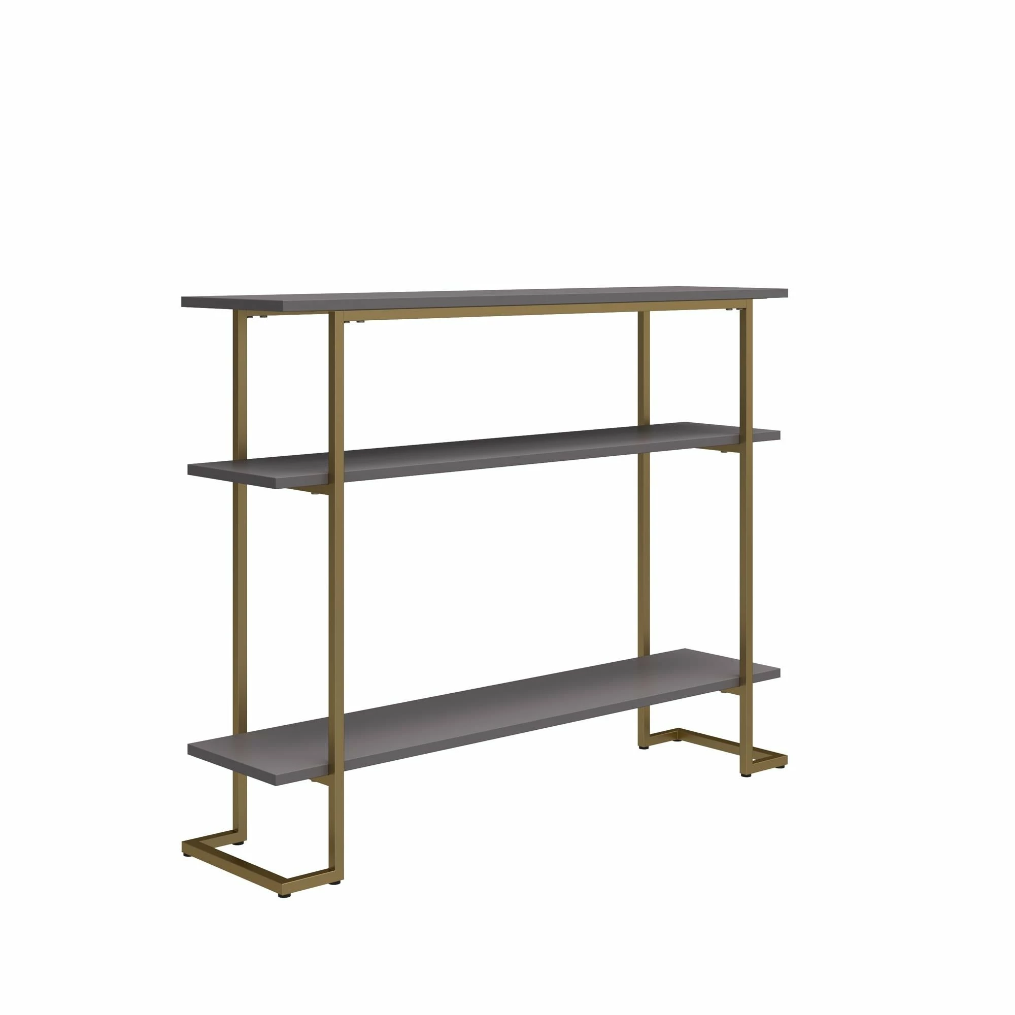 Brand new ๐ Avenue Greene Jade Console Sofa Table With 3 Open Shelves And Metal Frame Navy/gold โญ - Image 12