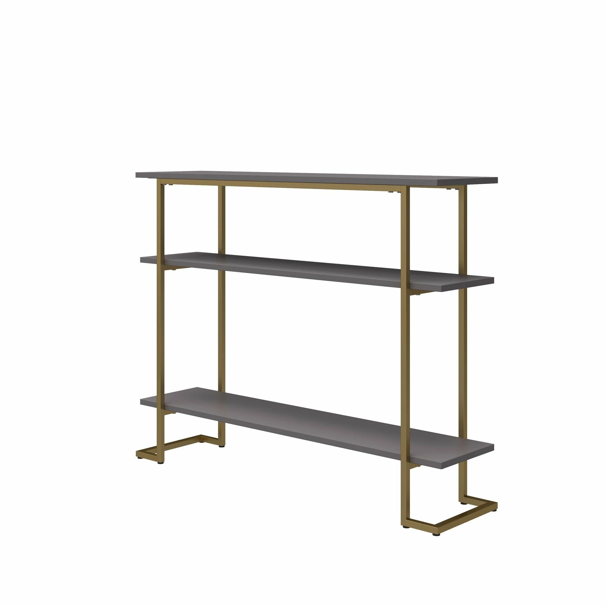 Brand new ๐ Avenue Greene Jade Console Sofa Table With 3 Open Shelves And Metal Frame Navy/gold โญ - Image 14