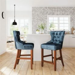 Hot Sale 💯 Avenue Greene Janna Counter Stool (Set Of 2) Navy 🥰 -Avenue Greene Shop Avenue Greene Janna Counter Stool 28Set of 229 4