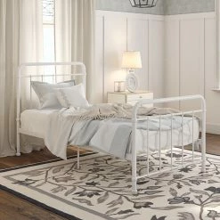 Coupon 👏 Avenue Greene Kate Metal Bed White 💯