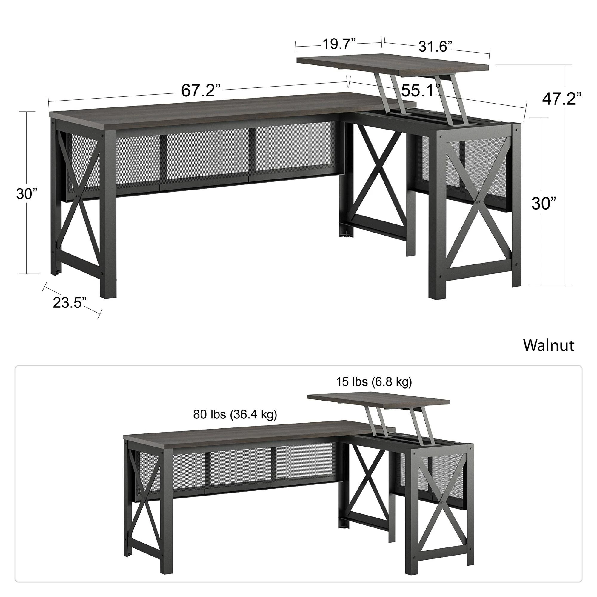 Brand new π Avenue Greene Leighton L Desk With Lift Top π 8 Brand new π Avenue Greene Leighton L Desk With Lift Top π - Image 6