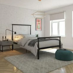 Brand new 💯 Avenue Greene Liane Industrial Minimalist Metal Platform Bed Black 🎁 -Avenue Greene Shop Avenue Greene Liane Metal Bed 5