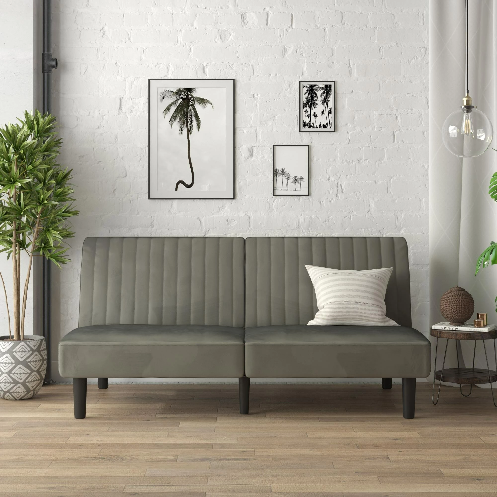 Brand new ๐ Avenue Greene Madelyn Futon Grey Velvet ๐ - Image 3