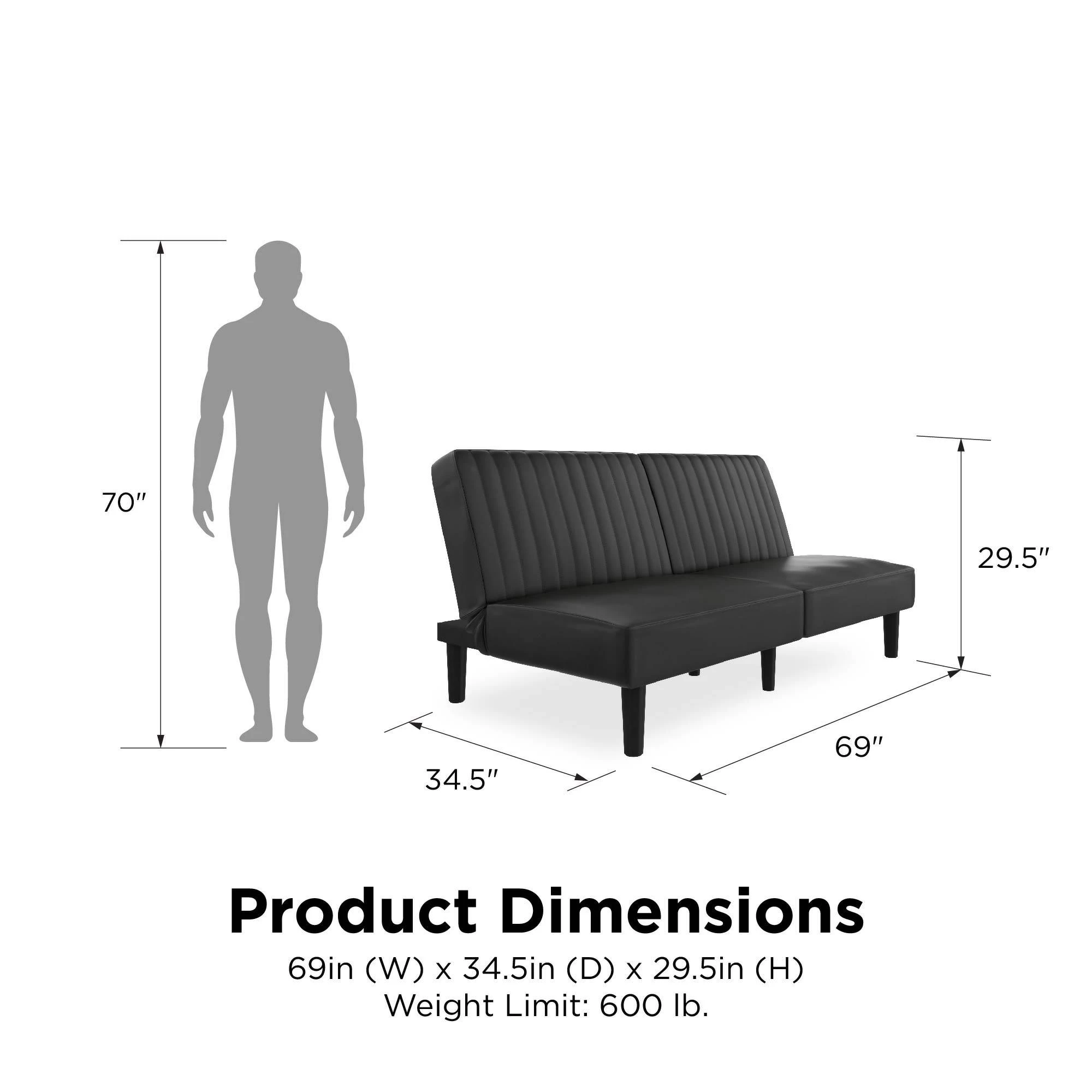 Brand new ๐ Avenue Greene Madelyn Futon Grey Velvet ๐ - Image 9