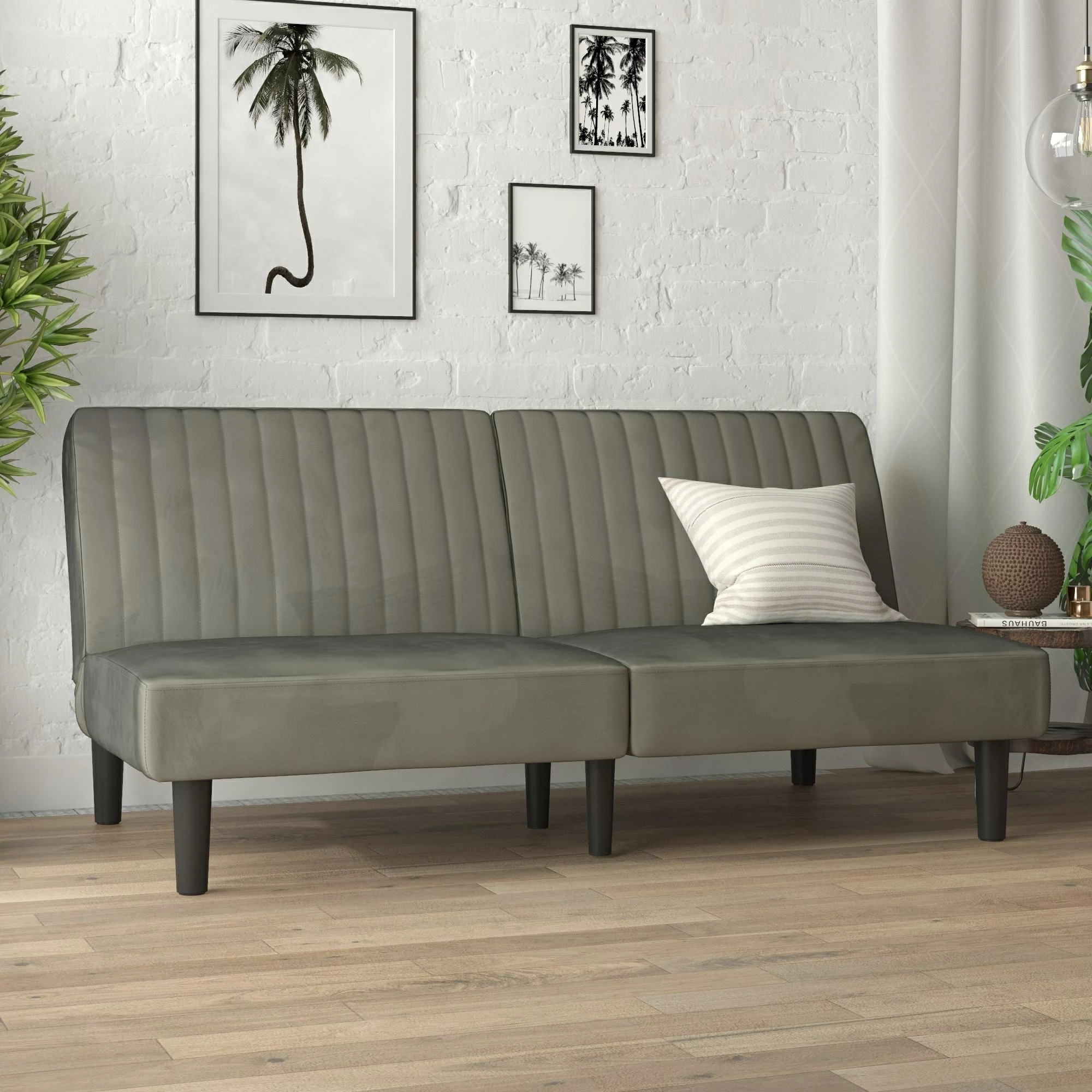 Brand new ๐ Avenue Greene Madelyn Futon Grey Velvet ๐