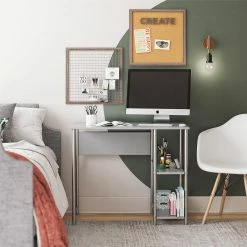 Best Pirce 🤩 Avenue Greene Meridian Metal Student Computer Desk White ⌛ -Avenue Greene Shop Avenue Greene Meridian Metal Student Computer Desk 13