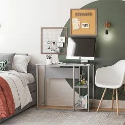 Best Pirce 🤩 Avenue Greene Meridian Metal Student Computer Desk White ⌛ -Avenue Greene Shop Avenue Greene Meridian Metal Student Computer Desk 14