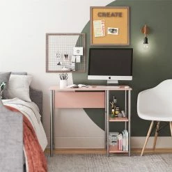Best Pirce 🤩 Avenue Greene Meridian Metal Student Computer Desk White ⌛ -Avenue Greene Shop Avenue Greene Meridian Metal Student Computer Desk 2