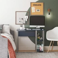 Best Pirce 🤩 Avenue Greene Meridian Metal Student Computer Desk White ⌛ -Avenue Greene Shop Avenue Greene Meridian Metal Student Computer Desk 4