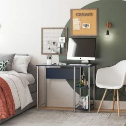 Best Pirce 🤩 Avenue Greene Meridian Metal Student Computer Desk White ⌛ -Avenue Greene Shop Avenue Greene Meridian Metal Student Computer Desk 5