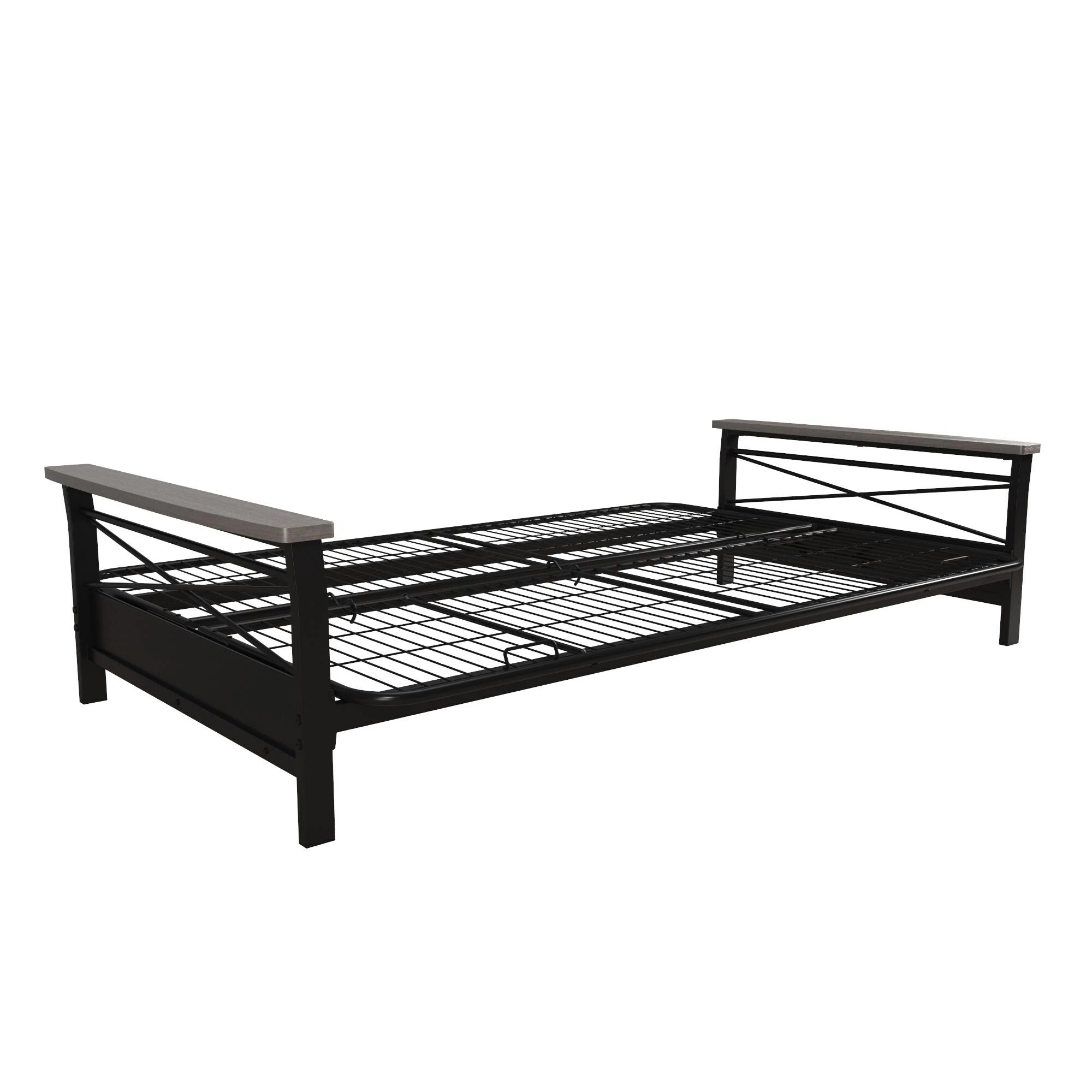 Best deal π Avenue Greene Nico Metal Futon Frame With Wood Armrests Espresso/black π₯ - Image 11