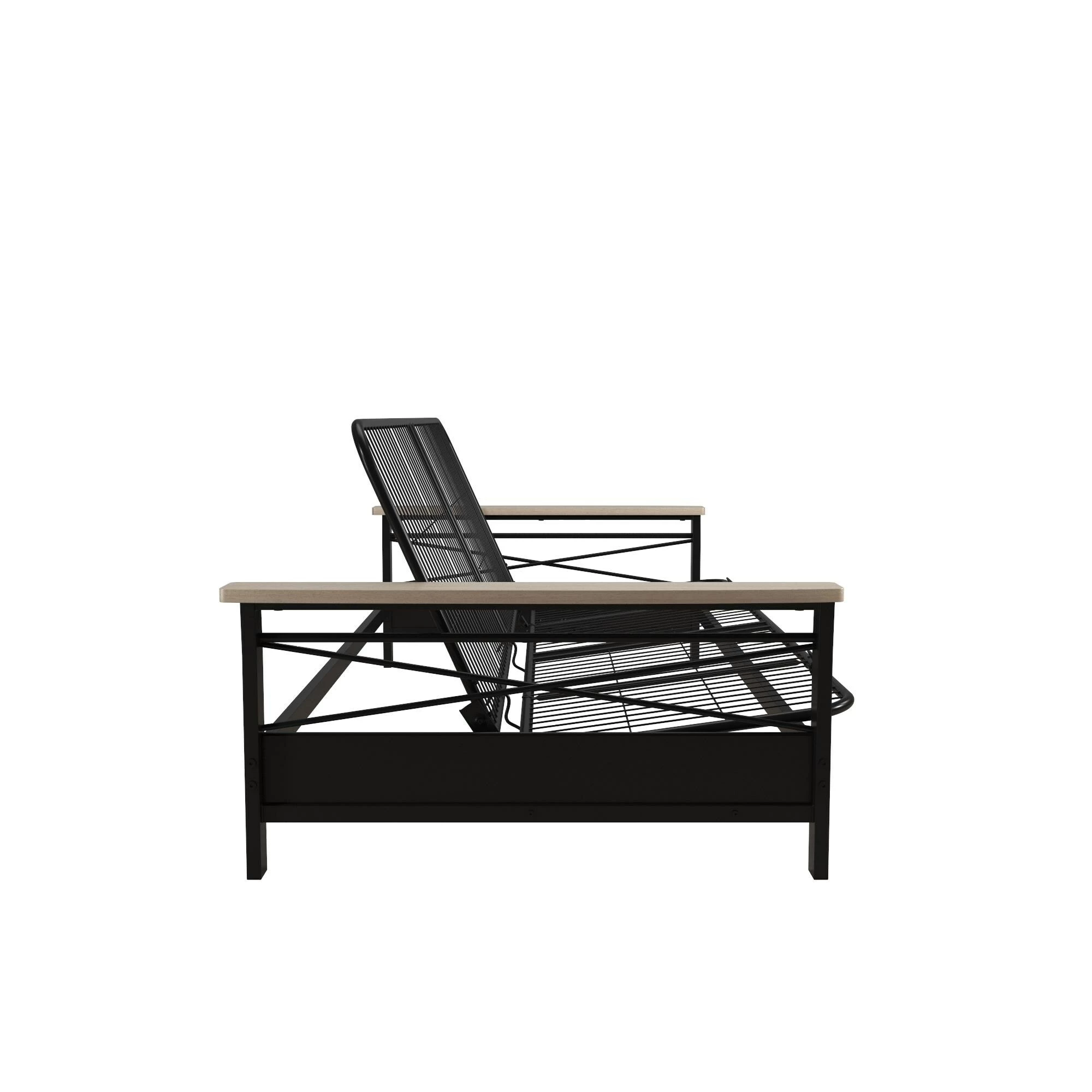 Best deal π Avenue Greene Nico Metal Futon Frame With Wood Armrests Espresso/black π₯ - Image 9