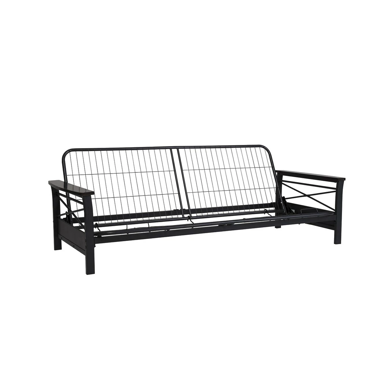 Best deal π Avenue Greene Nico Metal Futon Frame With Wood Armrests Espresso/black π₯ - Image 3