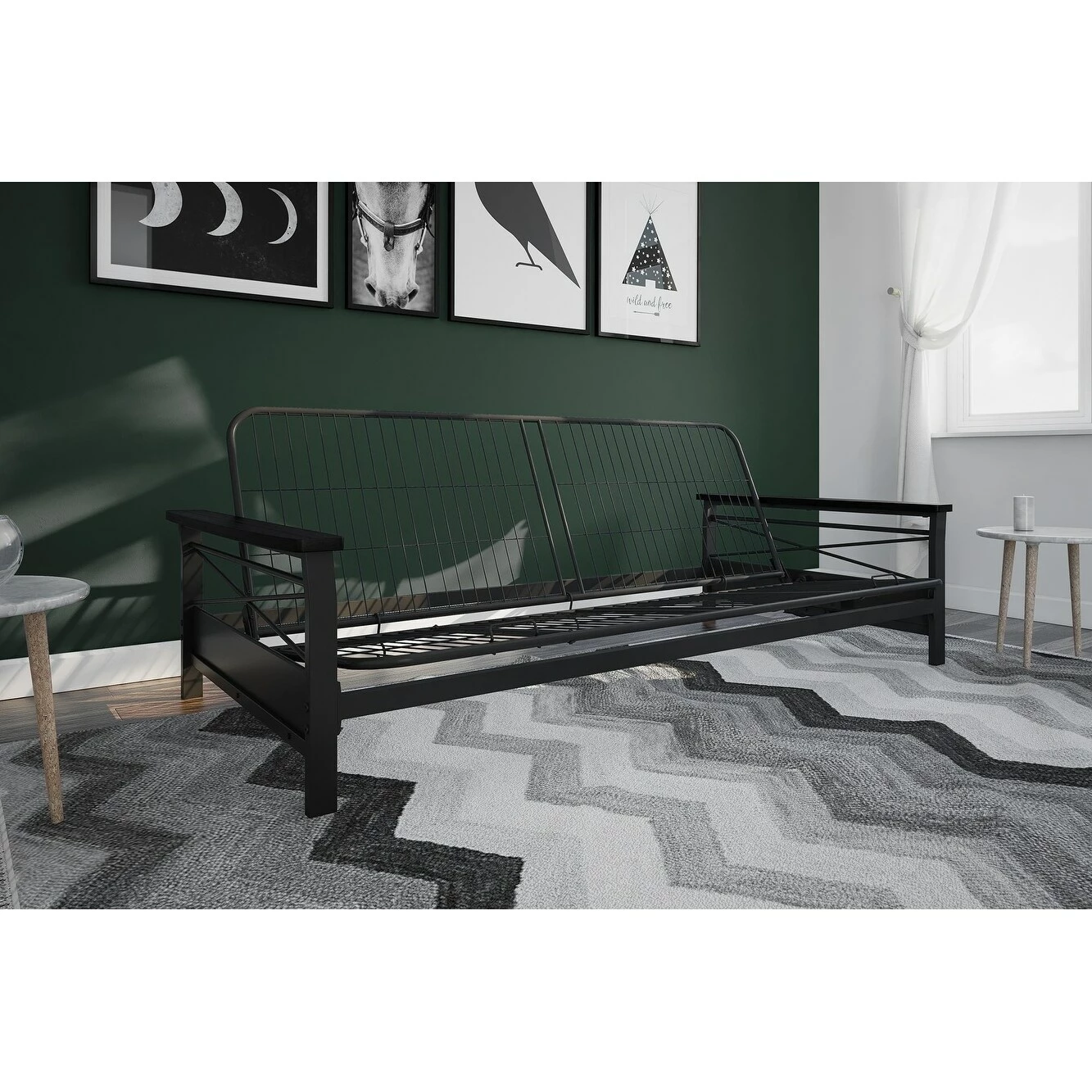 Best deal π Avenue Greene Nico Metal Futon Frame With Wood Armrests Espresso/black π₯